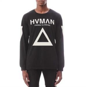 NEW HVMAN long sleeve crew neck tee in black